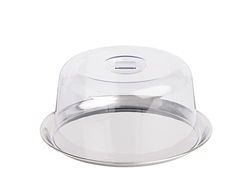APS Vassoio con cappuccio Ø 27 cm, altezza 12,5 cm, set composto da: – Vassoio in acciaio inox Ø 27 cm, altezza 1,5 cm, coperchio in SAN Ø 23 cm, altezza 12 cm