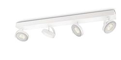 Philips myLiving Clockwork Barra de 4 focos LED, iluminação interior, alumínio, cor branca, luz branca quente