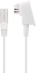 goobay 60668 Routerkabel, telefoonkabel, aansluitkabel voor DSL/ADSL/VDSL, TAE-F-stekker naar RJ45-stekker (8P2C), wit, 6 meter
