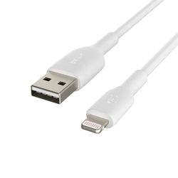 Belkin Câble Lightning (Câble Boost Charge Lightning vers USB pour iPhone, iPad, AirPods ; câble de recharge certifié MFi pour iPhone ; Blanc, 2 m)