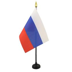 Russia Table Vlag 15x10 cm - Russian Desk Vlag 15 x 10 cm - gouden speerblad - AZ FLAG