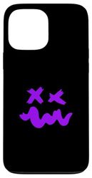 Visage grunge violet ondulé sourire graphique violet Coque pour iPhone 13 Pro Max