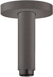 hansgrohe 27393340 S - Conector de techo (10 cm, cromo cepillado), color negro