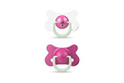 Suavinex Night&Day Reversible fopspenen, konijn, roze, 4/18 maanden, 2 stuks