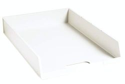 Exacompta - Réf. 11013D - Lot de 6 corbeille à courrier C4 - dimensions 34,5 x 24,6 x 5,9 cm - pour documents au format C4 plus - rebord incliné de 15 mm - couleur blanc