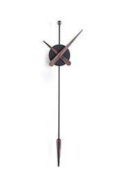 NOMON Reloj de Pared de diseño, ø28 x 63 cm Largo, Punta Negro/Nogal