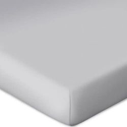 Bassetti Fitted Sheet for Box Spring Topper Plain Colour Platinum F2/511 Size 140 x 200 160 x 220 cm