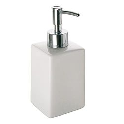 Gedy Queenstown - Dispensador de jabón de cerámica ecológica, Acabado Blanco, diseño I+D, 16 x 6,5 cm y 0,48 kg