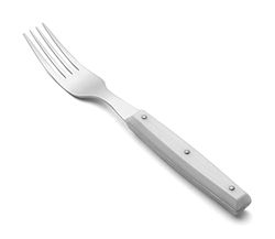 Arcos Posate - Forchetta Tavola - Acciaio Inox 18/10 - Dimensione 195 mm - Manico di Nylon Colore Bianco