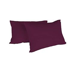 Italian Bed Linen Max Color par enfärgade örngott 100% bomull, plommon, 52 x 82 cm