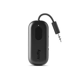 Twelve South AirFly Pro Bluetooth trådlös ljudsändare/mottagare för upp till 2 AirPods/trådlösa hörlurar; används med alla 3,5 mm ljuduttag, svart