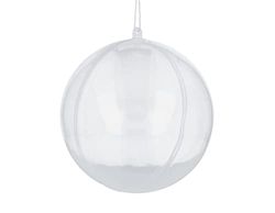 Bola plástico Transparente para Colgar 2 Partes diam. 8cm. Navidad