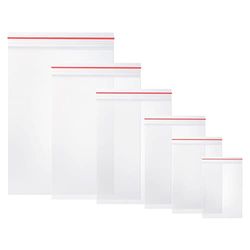 Vinabo 600 pcs Bolsas Sellada Hermeticas Ziplock Bags Reutilizable, Bolsa Transparentes de Almacenamiento, Bolsa de Cremallera 80μm (100×6 Paquetes, 6 Tamaños)