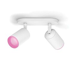 Philips Hue Fugato vit med 2 ljuskällor: Utbyggd Takspotlight, GU10 spotlights, Philips Hue White and Color, Zigbee & Bluetooth, trådlös