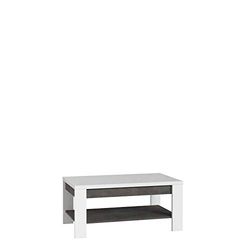 Forte Brugia Table Basse, Panneau de Particules, Blanc combiné avec Aspect béton Gris foncé, 45,7 x 100 x 60 cm