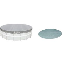 Intex bâche Protection pour Piscine Ronde 5m49 & bâche à Bulles (ø) 5,40m renforcée pour Piscine (ø) 5,49m