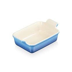 Le Creuset Heritage rechthoekige schaal, aardewerk, 19 cm, 1,1 liter, Marseille-blauw