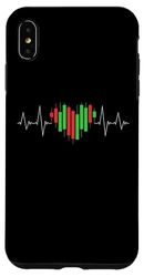 Coque pour iPhone XS Max Trader Heartbeat Crypto Trading Pulse Line EKG Bougeoirs