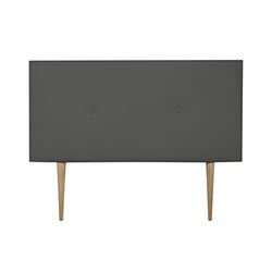 DUÉRMETE ONLINE Premium vadderad huvudgavel Modell Milano, med ben, Stoppad i High End Konstläder, Trä, Grå, 90 x 60 cm (Cama 80)