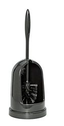 WENKO WC-garnituur standaard zwart, slimme wc-borstel met hygiënische borstelkop voor betrouwbare reiniging, borstelhouder van robuust kunststof, Ø 14 x 40 cm