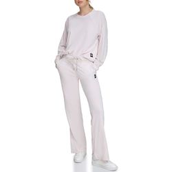 DKNY Damers platinum velour track joggare, sand, extra liten, Vit, XS