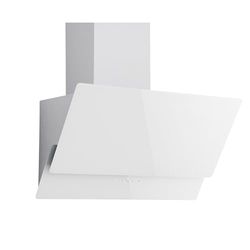 Respekta Hotte aspirante sans hotte/Hotte inclinée 60 cm/Boîtier métallique avec écran en verre blanc/Fonction évacuation et recyclage de l'air / CH66038-60WAM / A / 52 – 63 dB
