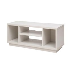 Iris Ohyama, TV meubel met open planken / TV meubel voor 43 inch TV, Massief hout, Kantoor, Woonkamer - TV Cabinet Standard - OTS-100S - Witte eik