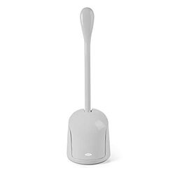 OXO Good Grips, Brosse à WC compacte grise avec support, Nettoyant WC, Gris