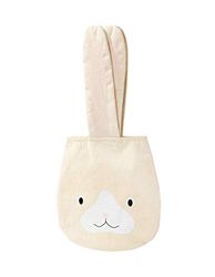 Talking Tables 100% Cotton Bunny Bag with Pom Tail-Perfect for Collecting Easter Egg Hunt, Multi-Colour