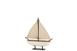J-Line - Barco para velos de Madera/Yute Blanco/marrón