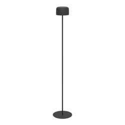 EGLO Roccanova Lampadaire solaire sur batterie pour l'intérieur et l'extérieur Lampe de salon tactile à intensité variable sur 3 niveaux Lampe solaire en acier noir blanc chaud IP44
