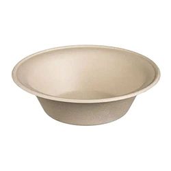 Tessera Bio Products QR1000B sockerrör salladsskål, rund, beige, 1 000 ml kapacitet, 20,5 cm diameter, 50 stycken
