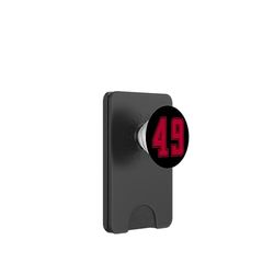 Rojo Número 49 Equipo Junior Deportivo Uniforme Numerado PopSockets PopWallet para MagSafe