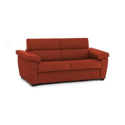 Talamo Italia - Canapé lit 3 Places Quintina, Canapé Convertible pour Salon, rembourré, déhoussable, qualité 100% Made in Italy, 225x95 h100 cm, Orange