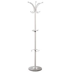DRW Appendiabiti da Terra in Metallo con Base in Marmo Bianco 36x175cm