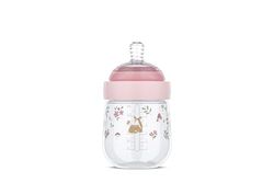 Mepal Baby Bottle Mio Little Dutch, Transparent Cap for Storage, Anti-Colic Baby Bottles, Spiral Design Prevents Blocked Teat, Medical Grade Silicone, 165 ml, Fairy Garden