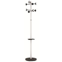 UNILUX Accueil Portemanteau sur Pied a Tate tournante avec 8 Pateres Porte-parapluies et Egouttoir 175 x 34 cm, Blanc
