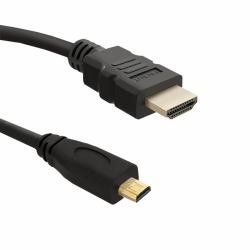 Qoltec 50401 3 m HDMI micro-HDMI zwarte kabel HDMI - HDMI-kabel (3 m, HDMI Type A (standaard), HDMI Type D (Micro), Zwart)