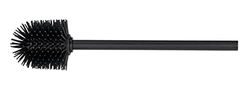 WENKO Brosse de rechange silicone avec manche Ø 8 cm Brosse WC de rechange, avec tête de rechange en silicone Noir