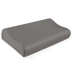 THXSILK 19 Momme - Funda de Almohada de Seda de Morera 100% para Almohada de Espuma viscoelástica de Contorno, Funda de Almohada Cervical, Paquete de 1 (carbón, 61 x 35,6 x 12 cm/9,9 cm)