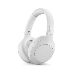 PHILIPS Auriculares inalámbricos con cancelación de Ruido TAH8506WT, cancelación de Ruido Pro, Auriculares inalámbricos para Adultos, con micrófono, Bluetooth, 60 Horas de duración, Blanco (White)