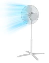 Midea FS40-20M Staande ventilator, 40 W, in hoogte verstelbaar, stille ventilator, 3 snelheden, oscillatie 80 graden, kleur wit