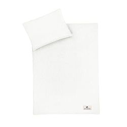 Julius Zöllner Ropa de cama infantil de 100 x 135 + 40 x 60 cm, juego de 2 piezas de funda nórdica y funda de almohada, 100% muselina de algodón, con cremallera, Standard 100 by OEKO-TEX, Ivory