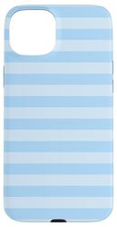 Light Blue Striped Horizontal Lines Preppy Stripes Girly Case for iPhone 15 Plus