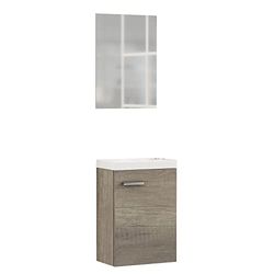Baikal 24010555 Móveis de casa de banho lavatório e espelho, de uma porta, ideal para casas de banho ou pequenas, Melamina 16, Nebraska, cm