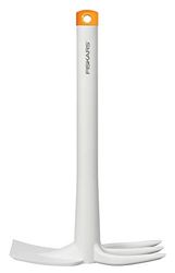 Fiskars Dubbelhak voor het planten van bloemen of het verwijderen van onkruid, lengte: 32,2 cm, glasvezelversterkte kunststof, wit/oranje, White, 1027035