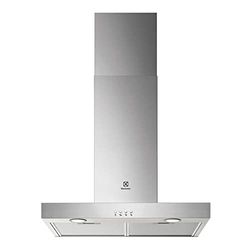 Electrolux LFT416X Extrator de parede, 60 cm, 3 velocidades, potência máxima 600 m3/h, controlo de botões, luzes LED, filtro de carvão lavável antigraso, lareira incluída, nox, classe C