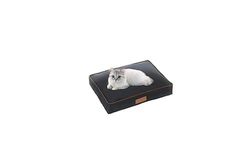 Ellie-Bo Letto per cani di piccola taglia 56 x 41 x 10 cm con copertura impermeabile in nero con bordatura marrone per gabbia per cani da 61 cm