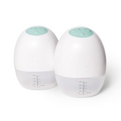 MAM Move Bärbar och bärbar dubbelbröstpump, trådlös elektrisk bröstpump, med 3 lägen och 5 intensitetsnivåer, SkinSoft™ silikonkopp kan anpassas till alla nya mammor