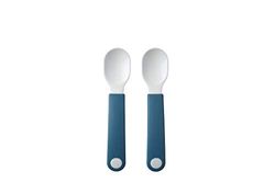 Mepal – Self-Feeding Spoon Mepal Mio – Baby Practice Spoon – Baby Utensil for Independent Eating – Dishwasher Safe & BPA-Free – Set of 2 - Deep Blue